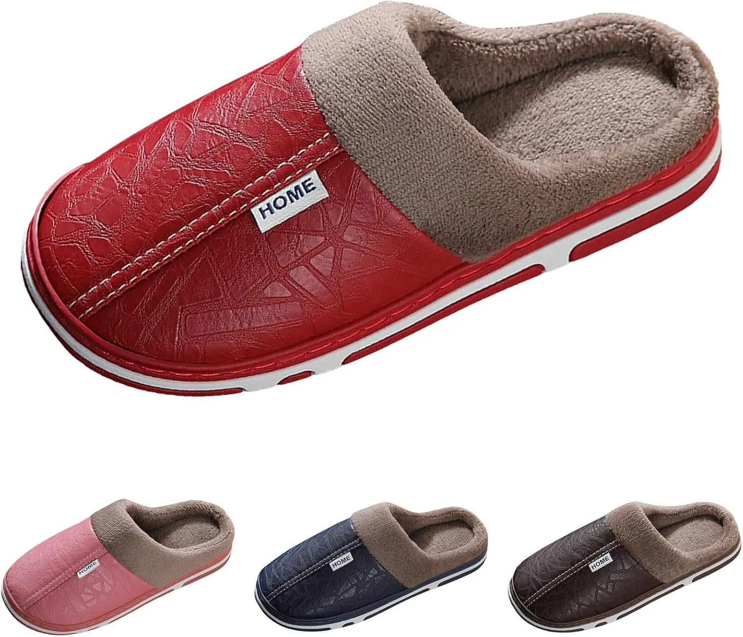 Unisex House Slippers Slip on Fuzzy Memory Foam Slippers Scuff Outdoor Indoor Warm Plush Bedroom Shoes Cloud Slides