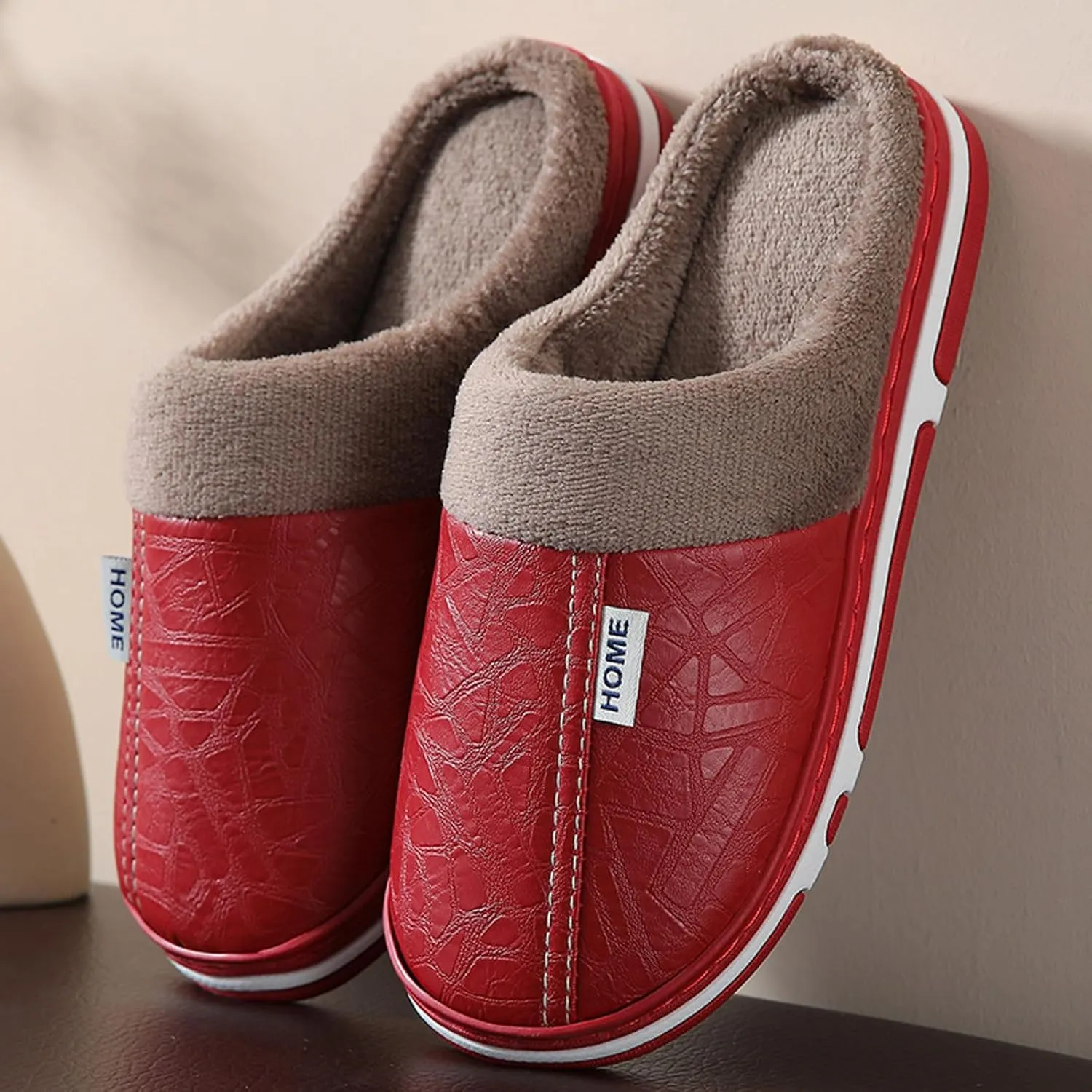 Unisex House Slippers Slip on Fuzzy Memory Foam Slippers Scuff Outdoor Indoor Warm Plush Bedroom Shoes Cloud Slides
