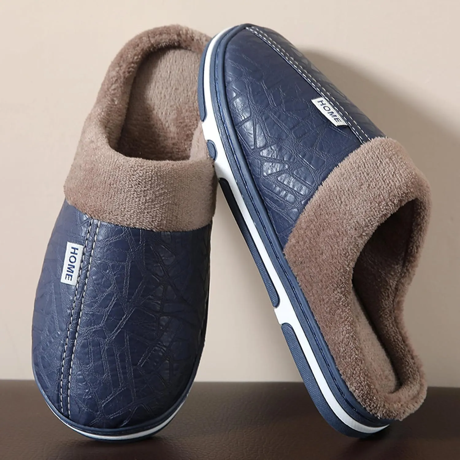 Unisex House Slippers Slip on Fuzzy Memory Foam Slippers Scuff Outdoor Indoor Warm Plush Bedroom Shoes Cloud Slides