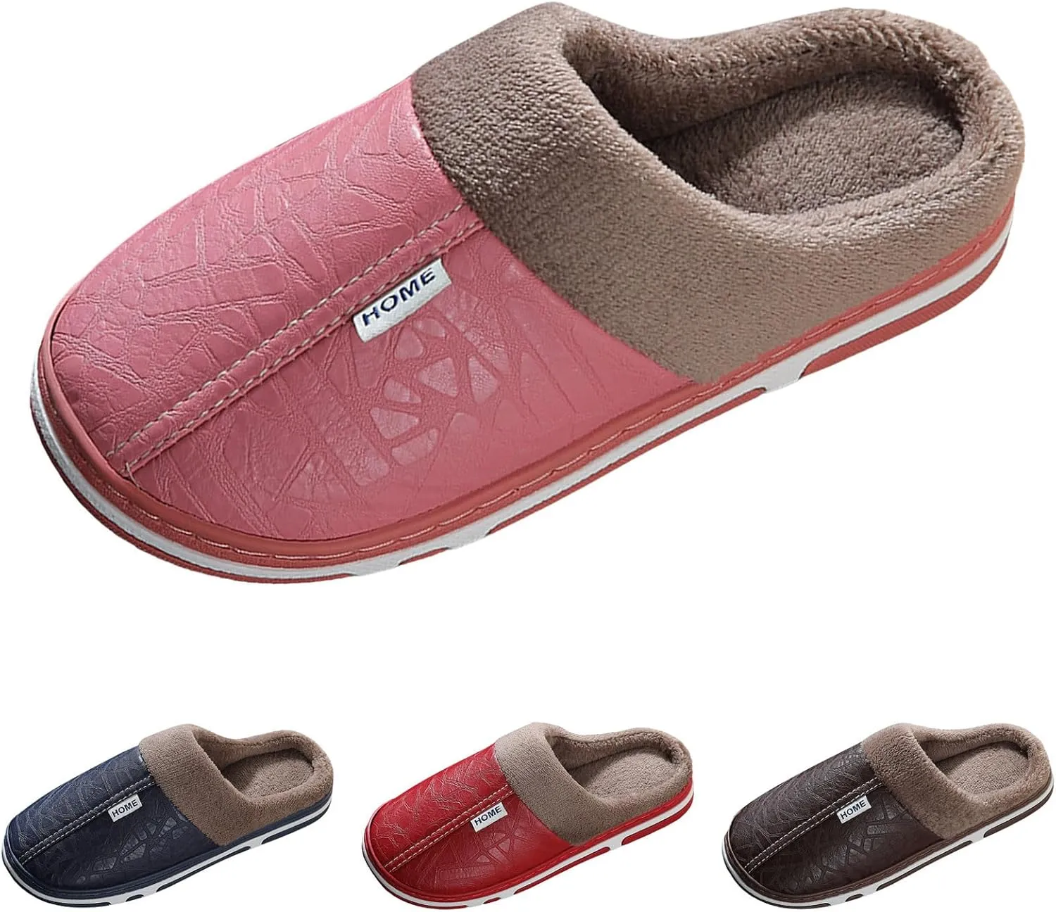 Unisex House Slippers Slip on Fuzzy Memory Foam Slippers Scuff Outdoor Indoor Warm Plush Bedroom Shoes Cloud Slides