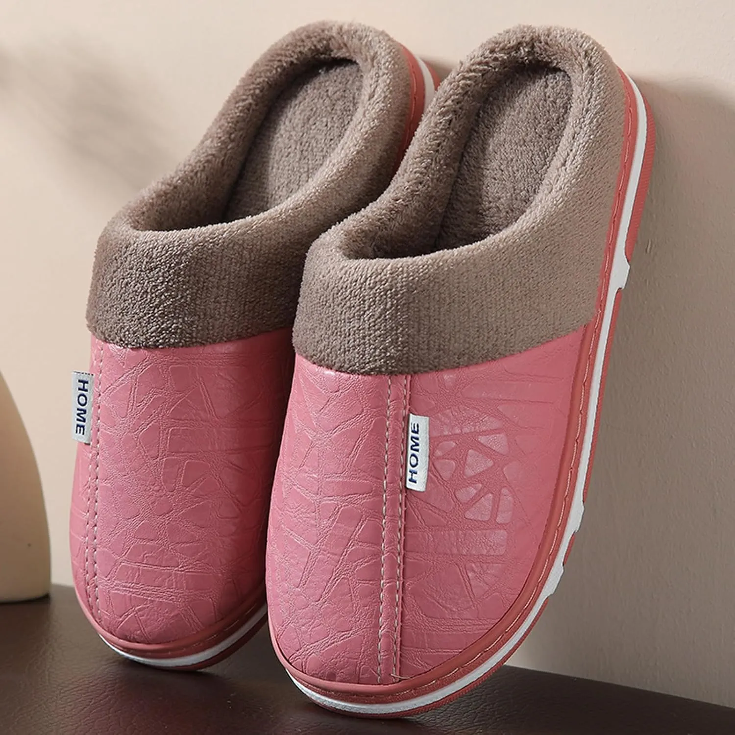 Unisex House Slippers Slip on Fuzzy Memory Foam Slippers Scuff Outdoor Indoor Warm Plush Bedroom Shoes Cloud Slides
