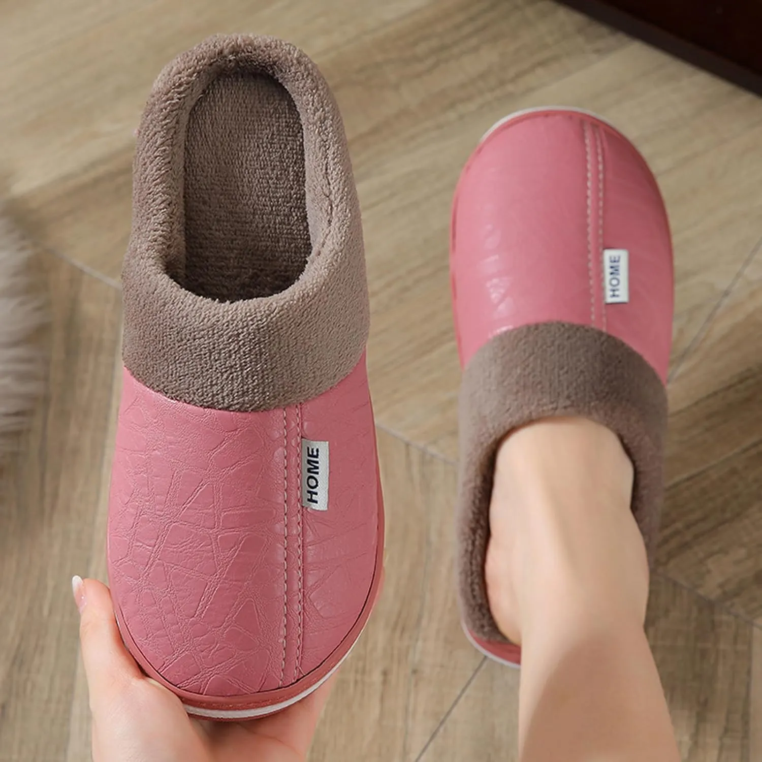 Unisex House Slippers Slip on Fuzzy Memory Foam Slippers Scuff Outdoor Indoor Warm Plush Bedroom Shoes Cloud Slides