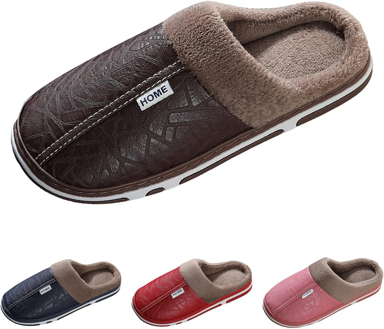 Unisex House Slippers Slip on Fuzzy Memory Foam Slippers Scuff Outdoor Indoor Warm Plush Bedroom Shoes Cloud Slides