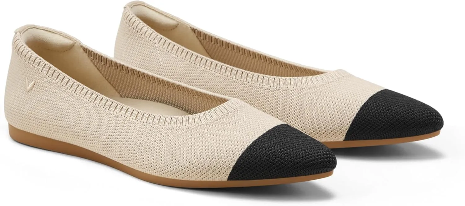VIVAIA Aria 5 Classic Women's Flats Slip on Pointed-Toe Flats Shoes with Arch Support Counter Padding Washable Ballet Shoes for Work