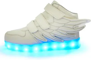 Wings Children's 7 Colors LED Shoes Flashing Rechargeable Sneakers Dance Shoes for Kids Toddler