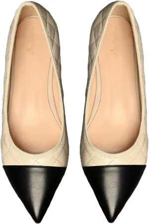 Women Comfy Cap Toe Flats Slip on Pointed toe Flat Shoes Two Tone Flat Heel Dress Shoes Casual Pointy Toe Ballet Flats Colorblock Classic Office Elegant Driver Flats 4-11 M US