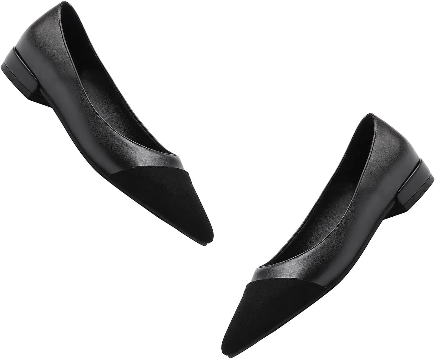 Women Comfy Cap Toe Flats Slip on Pointed toe Flat Shoes Two Tone Flat Heel Dress Shoes Casual Pointy Toe Ballet Flats Colorblock Classic Office Elegant Driver Flats 4-11 M US