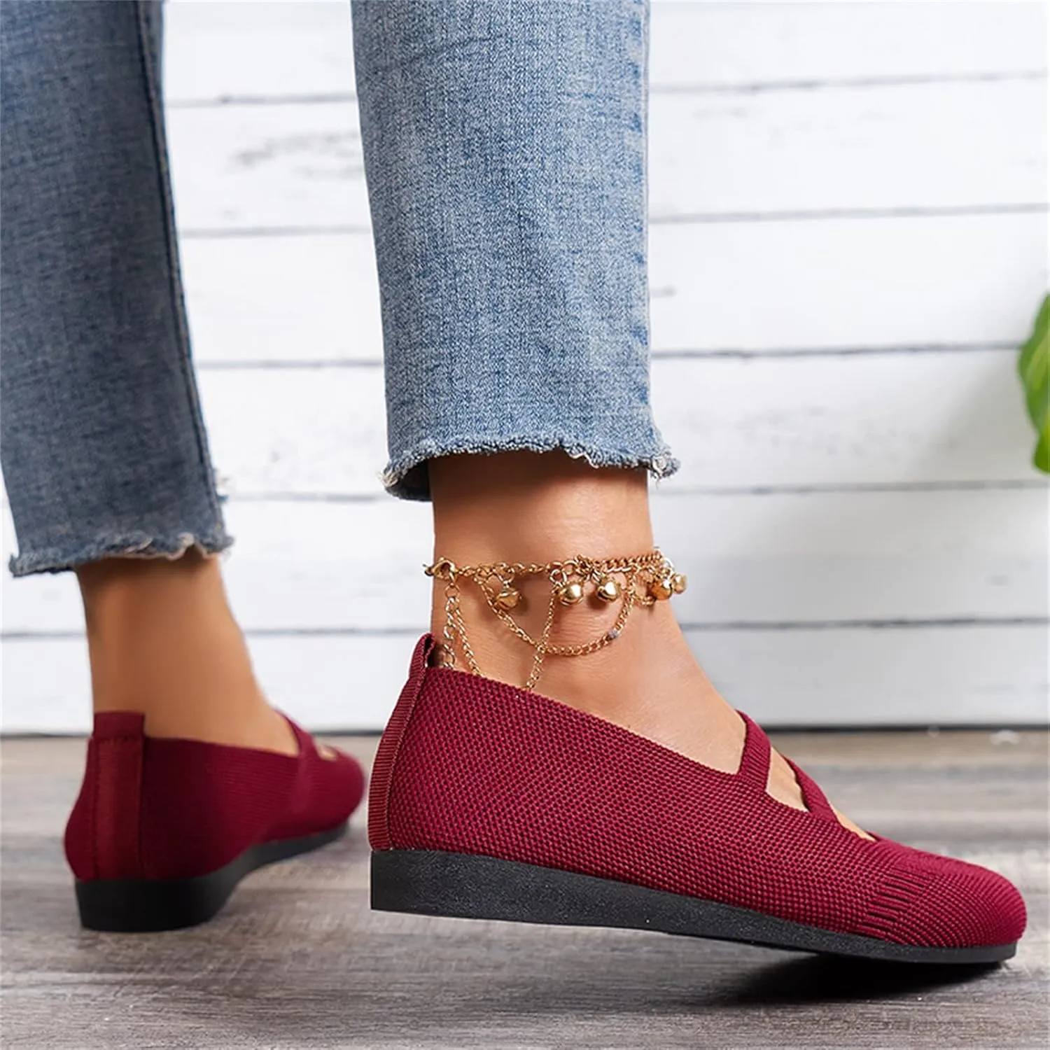 Women Flats Shoes Round Toe Comfortable Slip On Ballet Flats Ladies Walking Shoes for Dressy Casual Office Wedding
