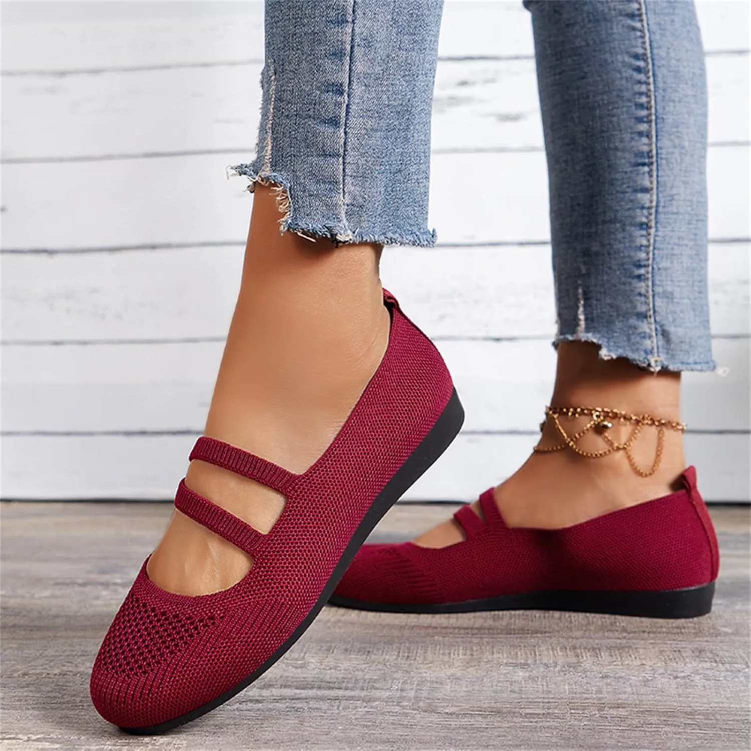 Women Flats Shoes Round Toe Comfortable Slip On Ballet Flats Ladies Walking Shoes for Dressy Casual Office Wedding