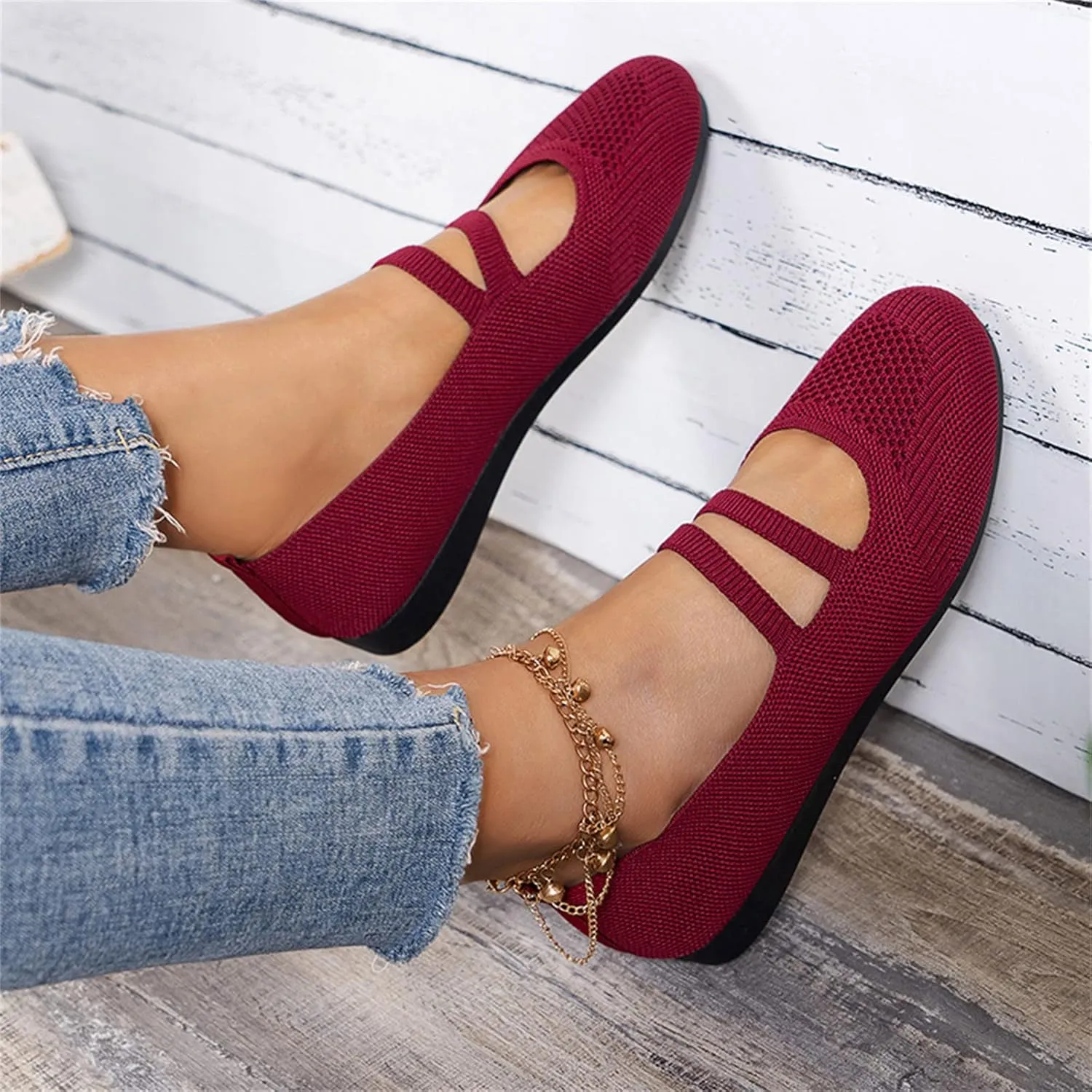 Women Flats Shoes Round Toe Comfortable Slip On Ballet Flats Ladies Walking Shoes for Dressy Casual Office Wedding