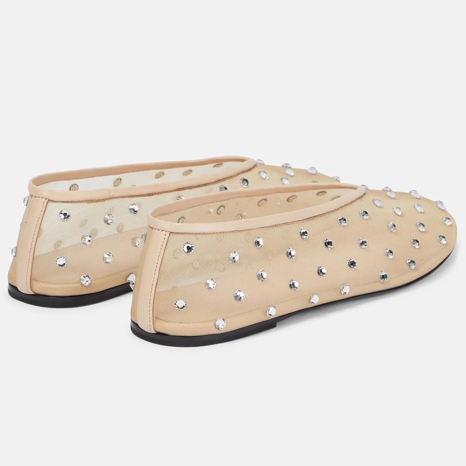 Women Mesh Ballet Flats Rhinestone Breathable Mesh Flats Slip On Ballerina Shoes Embroidered Floral Comfortable Casual Dress Shoes