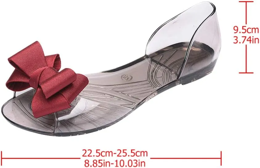 Women Woman Sandals Jelly Sandals Slides Fashion Sandals Fish Mouth Sandals Flat Jelly Shoes Sandals for Woman Womans Sandals Travel Flat Sandal Flat Sandals Miss Bow Tie Beach