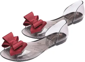Women Woman Sandals Jelly Sandals Slides Fashion Sandals Fish Mouth Sandals Flat Jelly Shoes Sandals for Woman Womans Sandals Travel Flat Sandal Flat Sandals Miss Bow Tie Beach