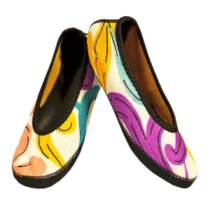 Women's Ballet Flat Fuzzies Slipper, Swirl, Large