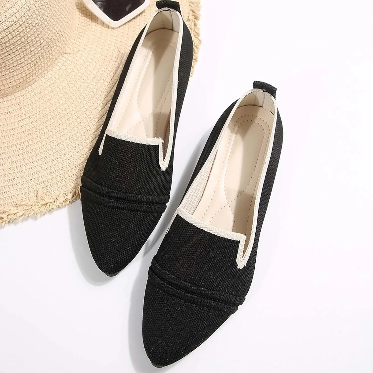 Women's Breathable Comfortable Pointed Toe Casual Shoes for Spring Summer Fashion Flat Walking Slip On Loafers