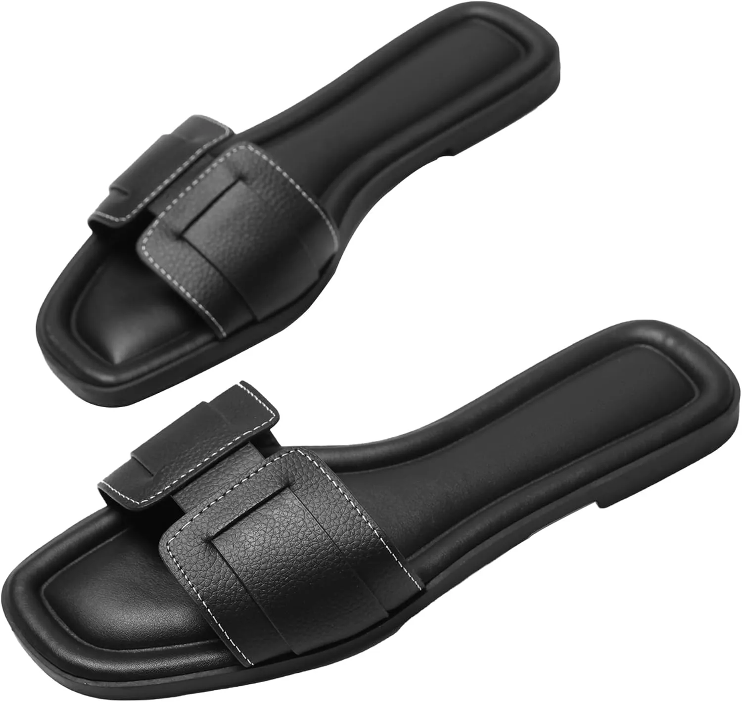 Womens Flat Sandals Dressy Sandals Comfort Slide Black Brown White Sandals Size 5-10