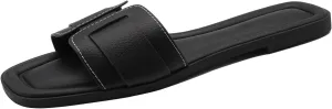 Womens Flat Sandals Dressy Sandals Comfort Slide Black Brown White Sandals Size 5-10