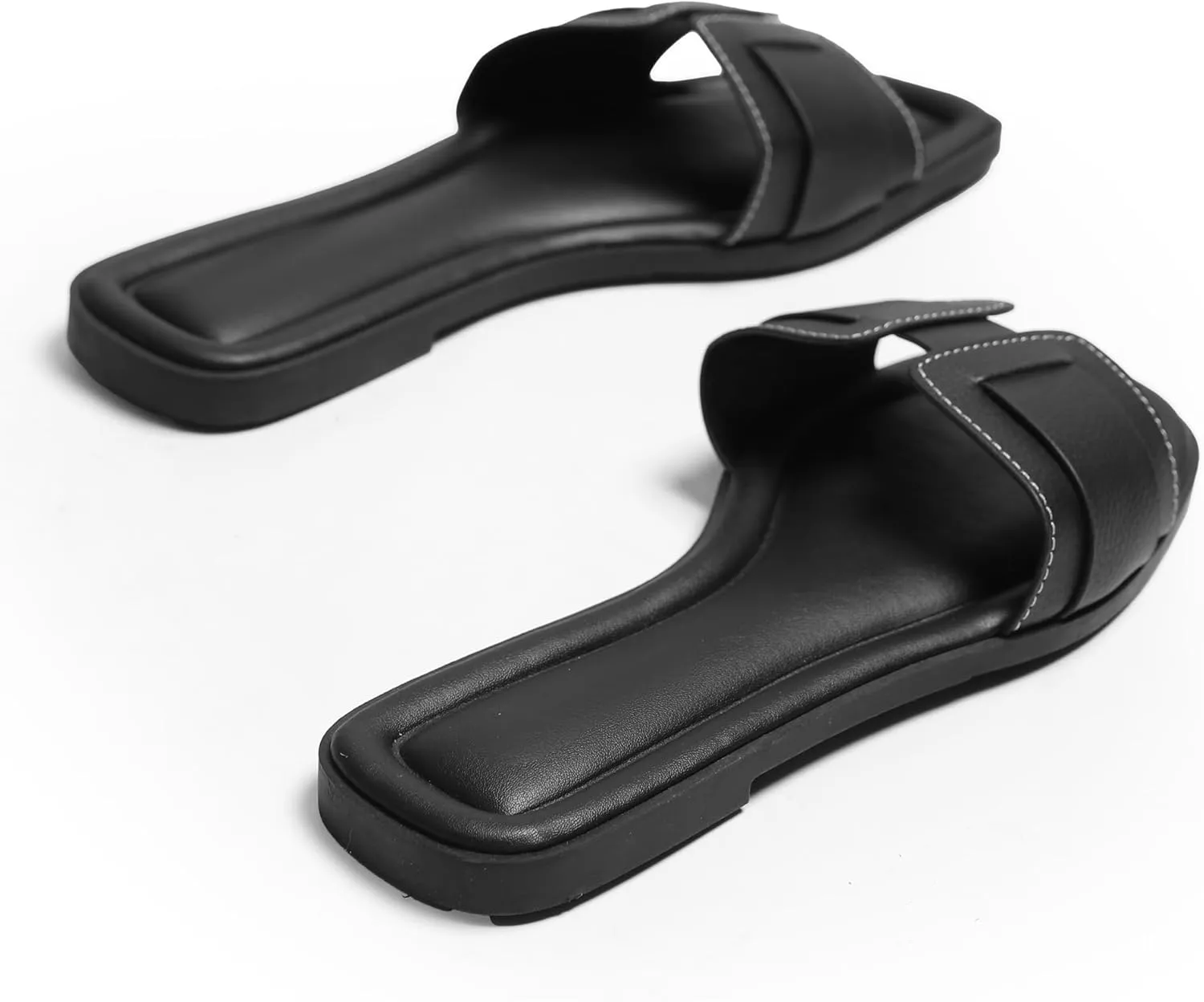 Womens Flat Sandals Dressy Sandals Comfort Slide Black Brown White Sandals Size 5-10