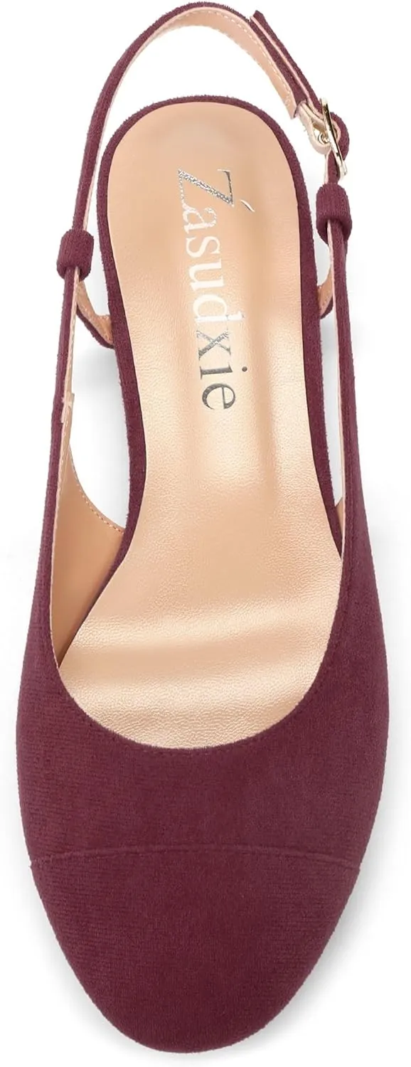 Women's Flats Round Toe Slingback Flats Shoes Comfortable Slip on Casual Ballet Flats for Women Dressy