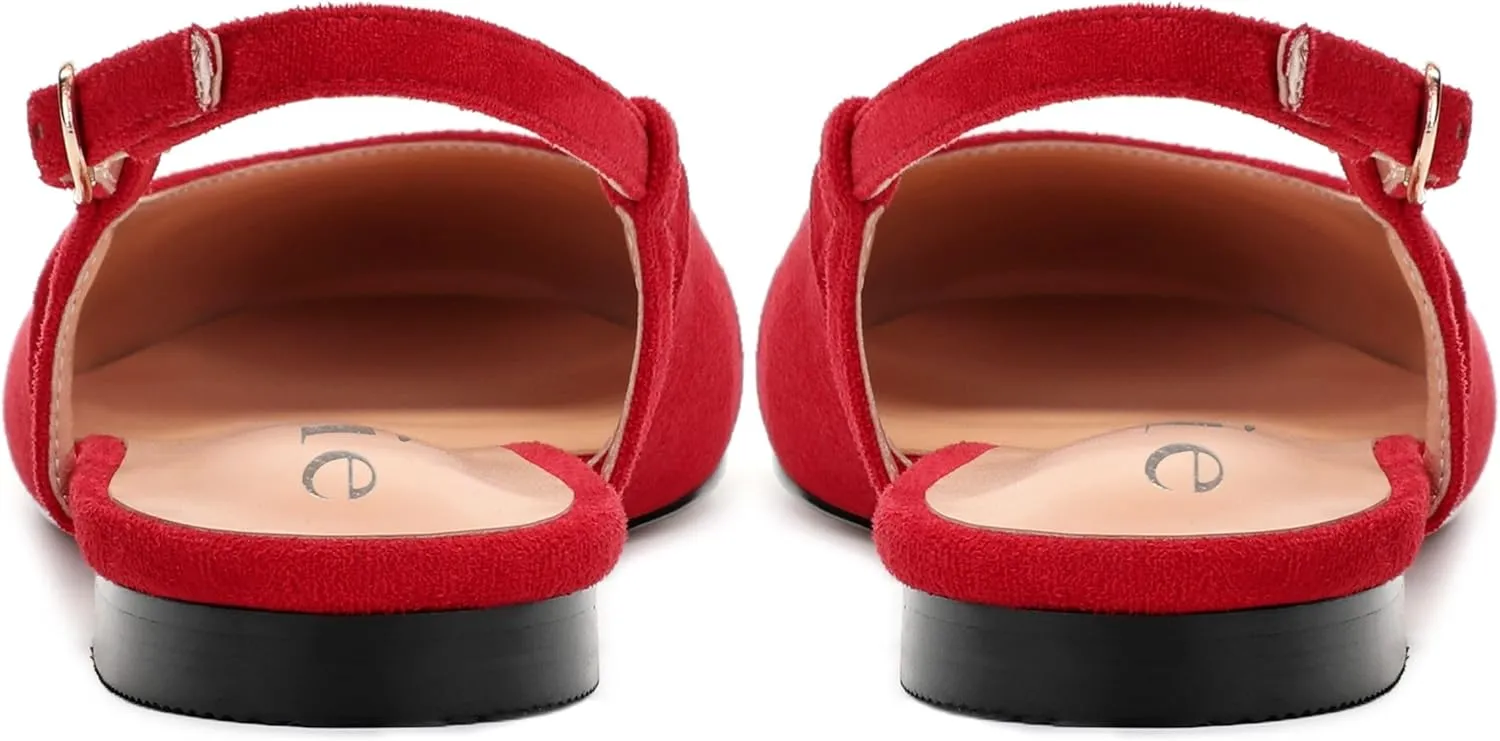 Women's Flats Round Toe Slingback Flats Shoes Comfortable Slip on Casual Ballet Flats for Women Dressy