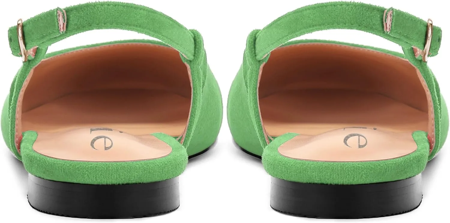 Women's Flats Round Toe Slingback Flats Shoes Comfortable Slip on Casual Ballet Flats for Women Dressy