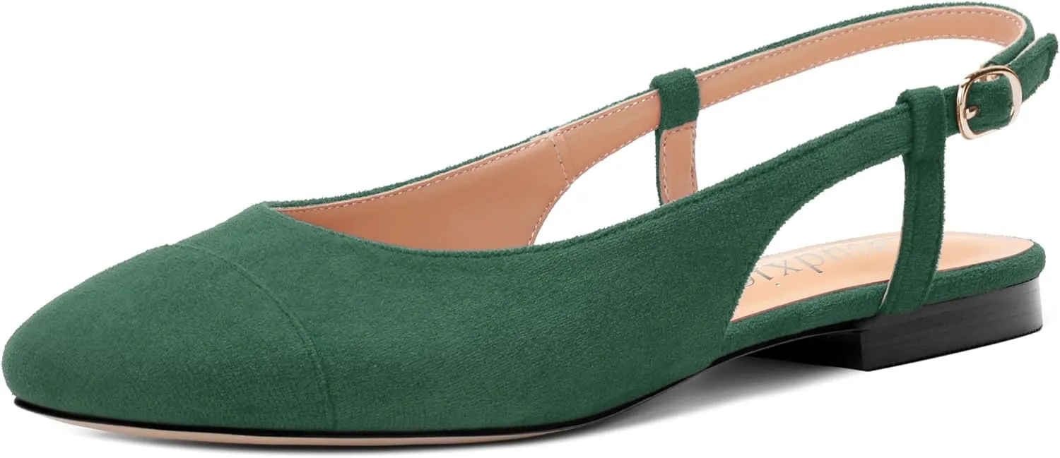 Women's Flats Round Toe Slingback Flats Shoes Comfortable Slip on Casual Ballet Flats for Women Dressy