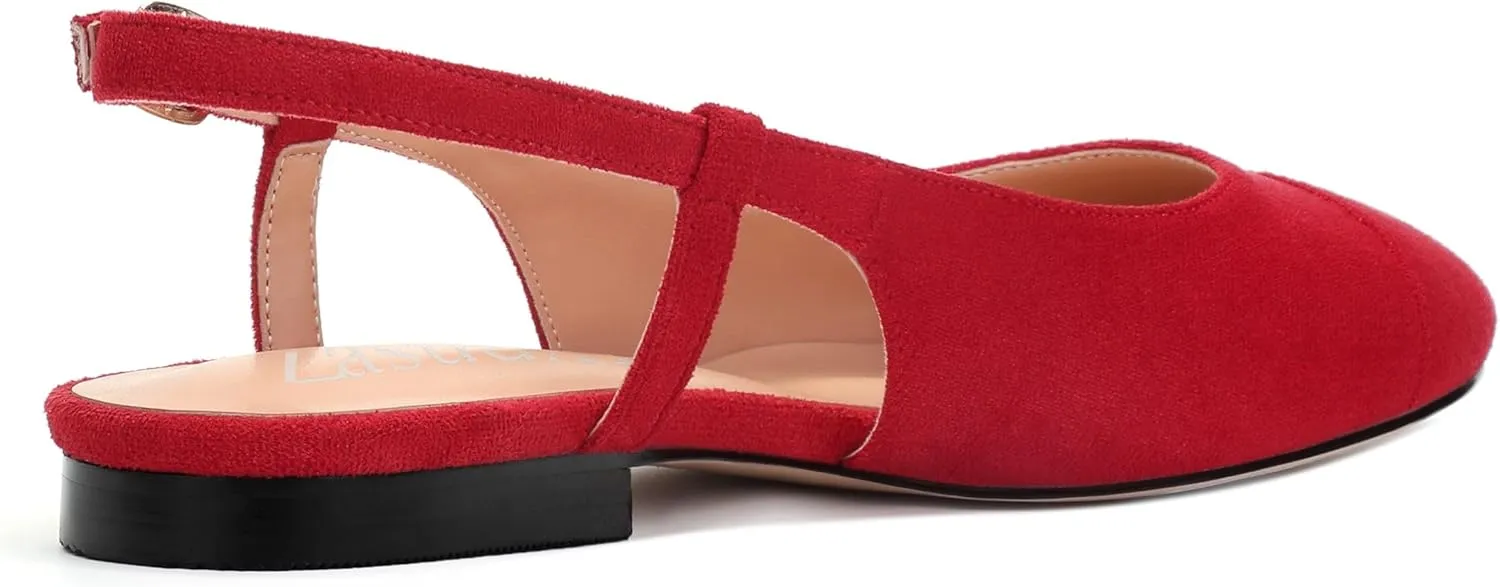 Women's Flats Round Toe Slingback Flats Shoes Comfortable Slip on Casual Ballet Flats for Women Dressy