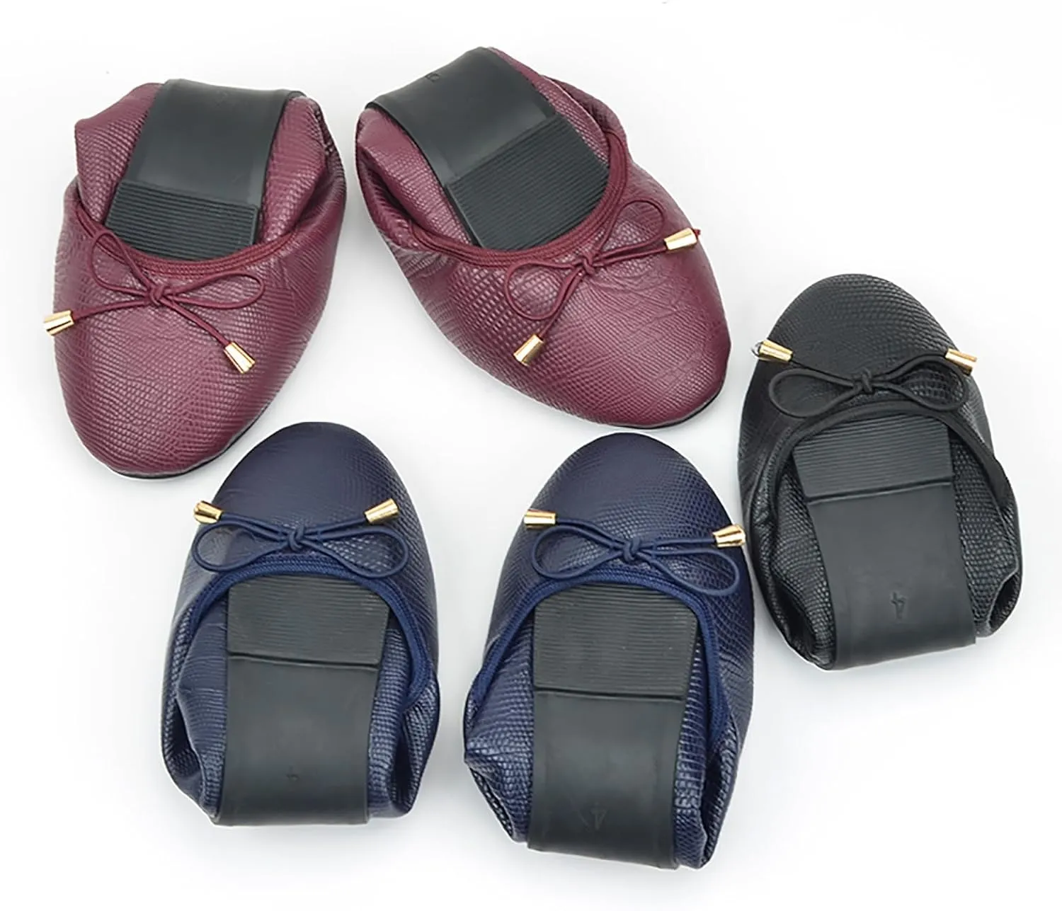 Women's Foldable Driving Shoes Portable Ballet Flats Wedding Guest Footwear Slip-On Shoes for Wedding, Travel, Work & Driving