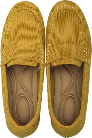 Women's Lightweight Knitted Loafers Casual Flat Shoes Comfortable Boat Shoes Flat Bottomed Breathable Shoes