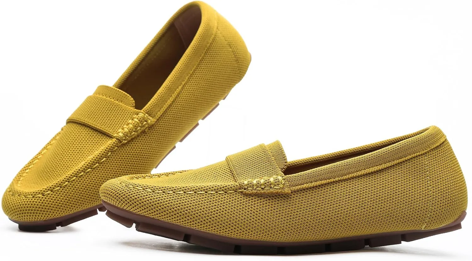 Women's Lightweight Knitted Loafers Casual Flat Shoes Comfortable Boat Shoes Flat Bottomed Breathable Shoes