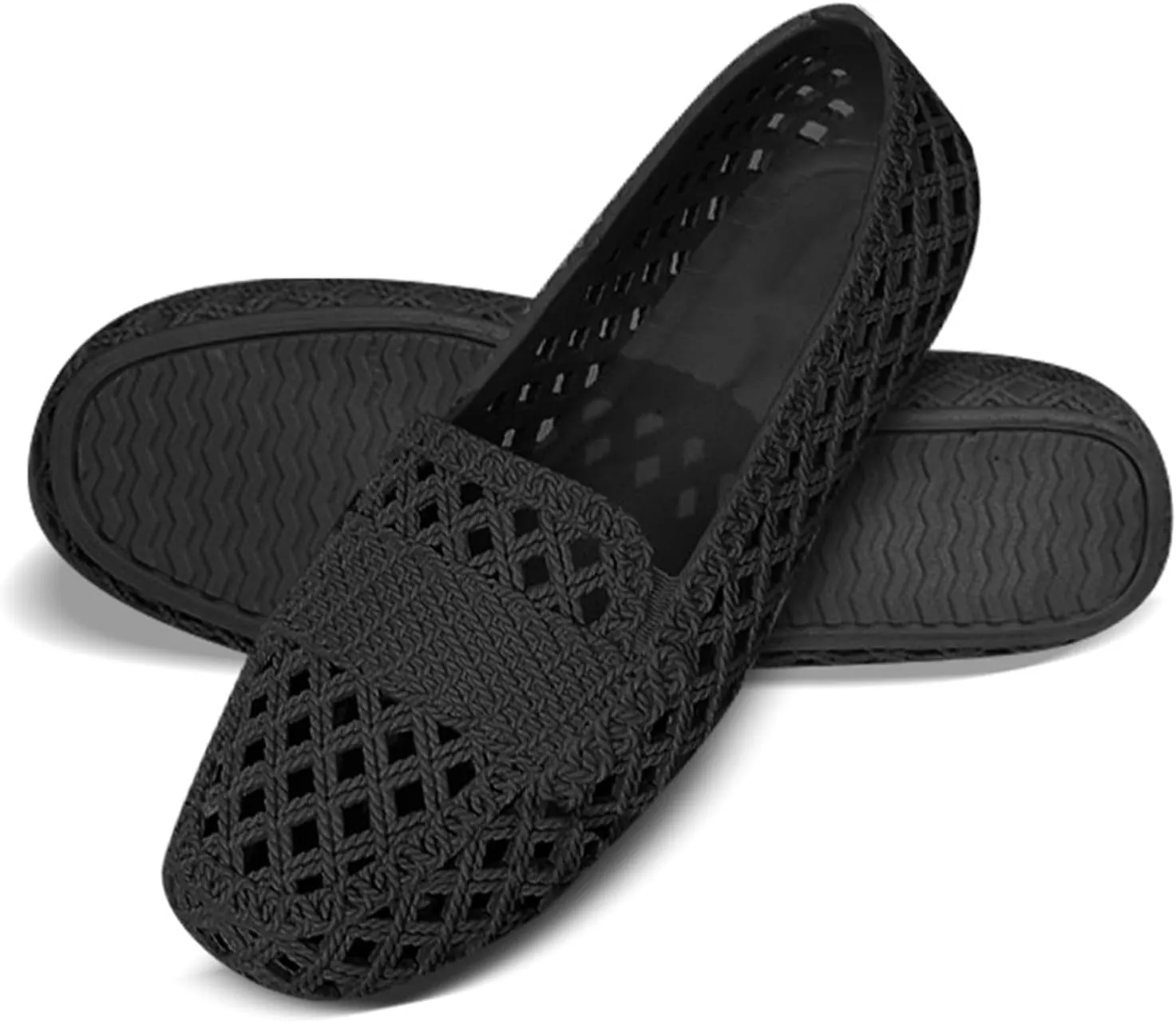 Women's Open Toe Flat Sandals Solid Color Slip On Casual Shoes for Summer Beach Comfortable Lightweight