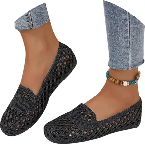 Women's Open Toe Flat Sandals Solid Color Slip On Casual Shoes for Summer Beach Comfortable Lightweight