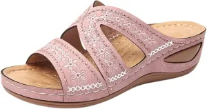 Women's Orthopedic Arch Support Wedge Sandals Summer Dressy 2025 Flat Open Toe Casual Flip Flops Platform Sandal Beach Sandals Dress Shoes Slip on Open Toe Sandal 2025