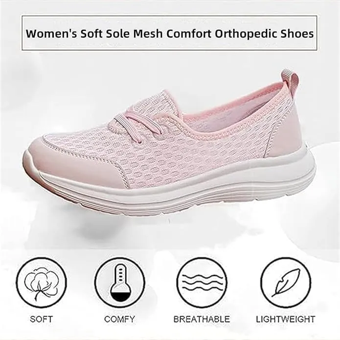 Women's Soft Sole Mesh Comfort Orthopedic Shoes -Breathable Slip-On Flat Walking Shoes,Walking Comfort