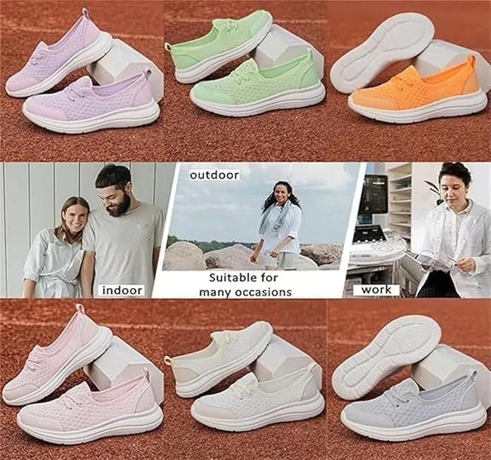 Women's Soft Sole Mesh Comfort Orthopedic Shoes -Breathable Slip-On Flat Walking Shoes,Walking Comfort