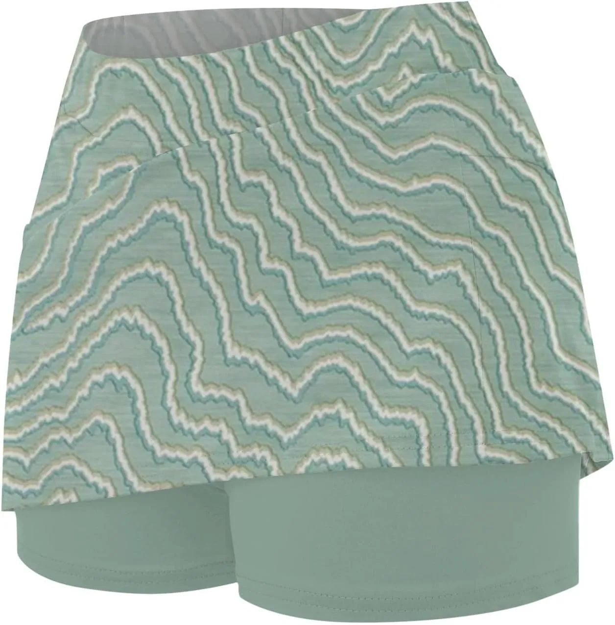 Women's Summer 2 in 1 Skorts Striped Printing Stretchy Tennis Skirt Shorts Breathable Gym Lightweight Athletic Shorts