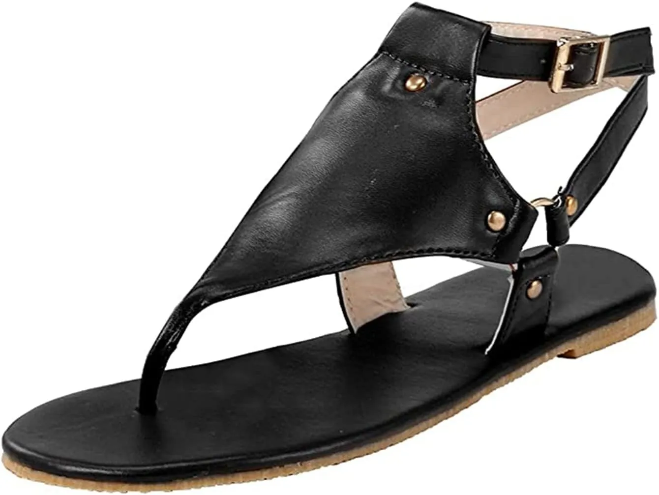 Women's Summer Sandals,Womens Casual Boho Crystal T-Strap Clip Toe Flip Flops Comfy Beach Flat Shoes Sandals for Women