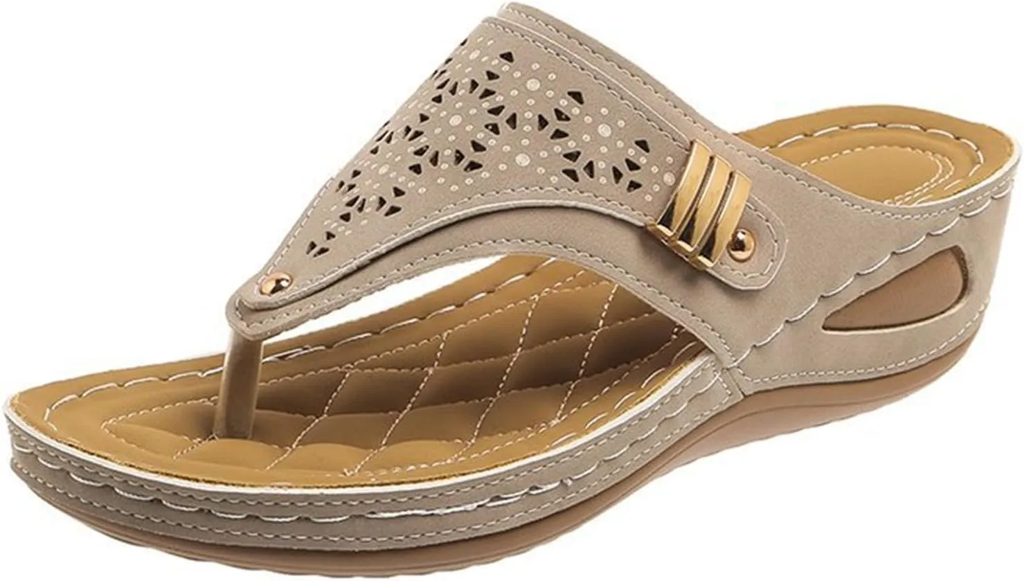 Women's Summer Sandals,Womens Casual Boho Crystal T-Strap Clip Toe Flip Flops Comfy Beach Flat Shoes Sandals for Women