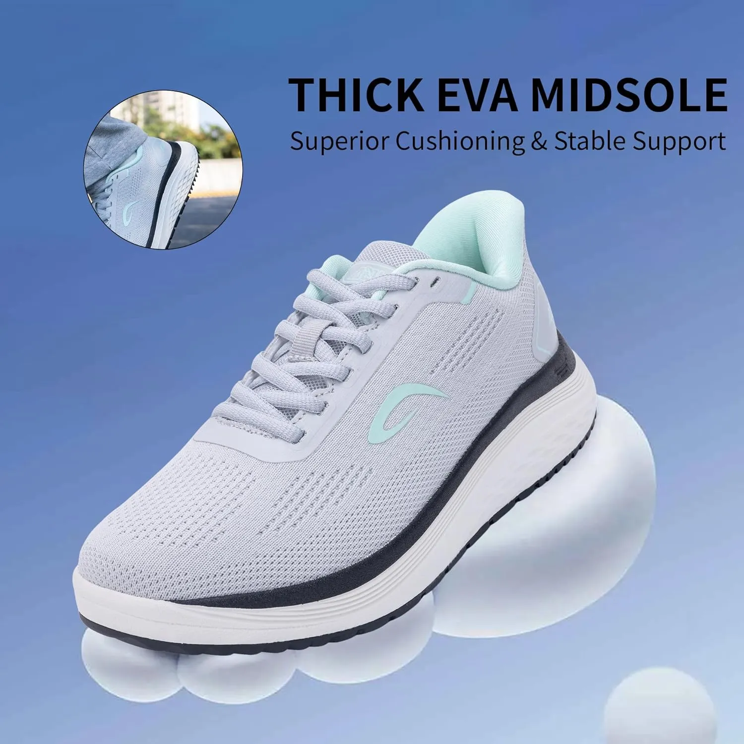 Women's Walking Shoes with Arch Support Plantar Fasciitis Orthotic Slip On Tennis Sneakers for Long Standing