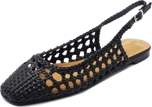 Woven Slingback Flats for Women Adorably Cute with Round Toe, Stylishly Elegant
