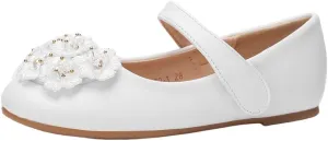 YIBLBOX Girl's Flowers Ballet Flats Ballerina Mary Jane Princess Wedding Dress Shoes for Toddler/Little Kid