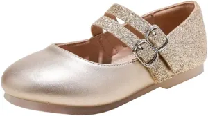 YIBLBOX Girl's Glitter Ballet Flats Ballerina Mary Jane Princess Wedding Dress Shoes for Toddler/Little Kid