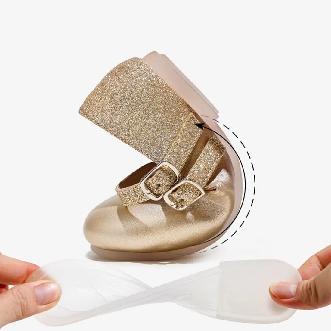 YIBLBOX Girl's Glitter Ballet Flats Ballerina Mary Jane Princess Wedding Dress Shoes for Toddler/Little Kid